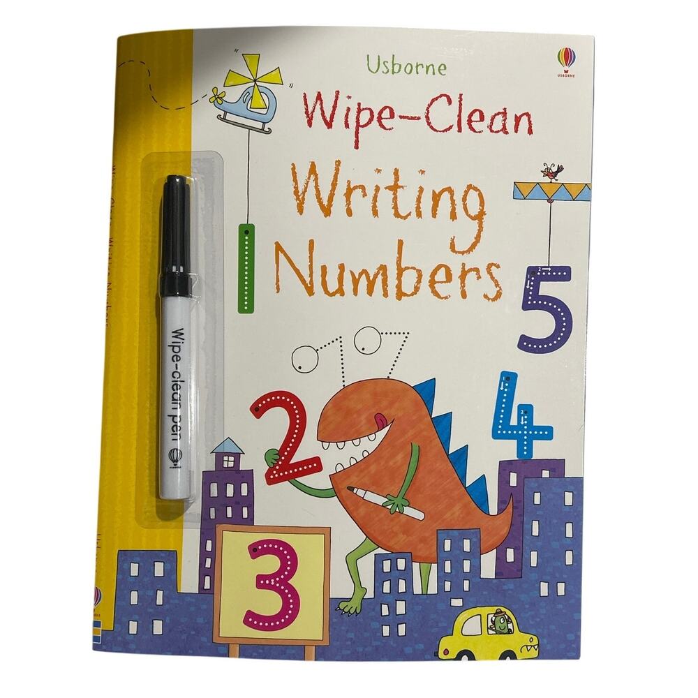 BRAND NEW Wipe Clean Writing Numbers Educational Book Usborne Paper Pie